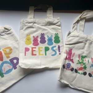 Canvas 'Peeps!' Easter Tote Bag in Pastel Colors
